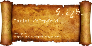 Iszlai Árpád névjegykártya