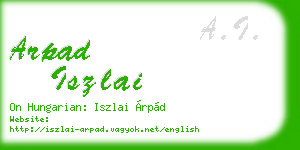 arpad iszlai business card