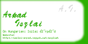 arpad iszlai business card